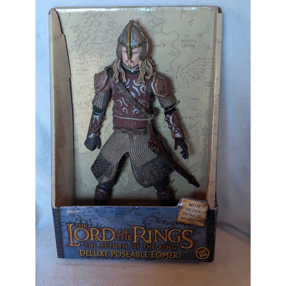 LOTR Return‎ of the King Deluxe Poseable Eomer Figure 2004 Toy Biz New in Box